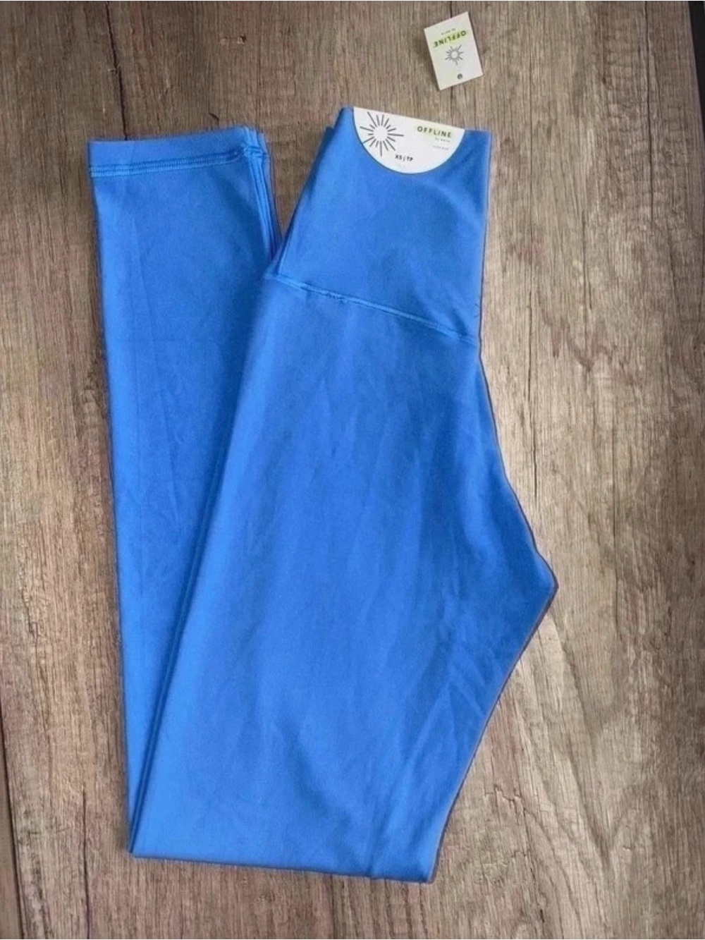 NWT Aerie Real Me Offline 2026 Bright Blue Hi Waist Pants Size XS Extra Small